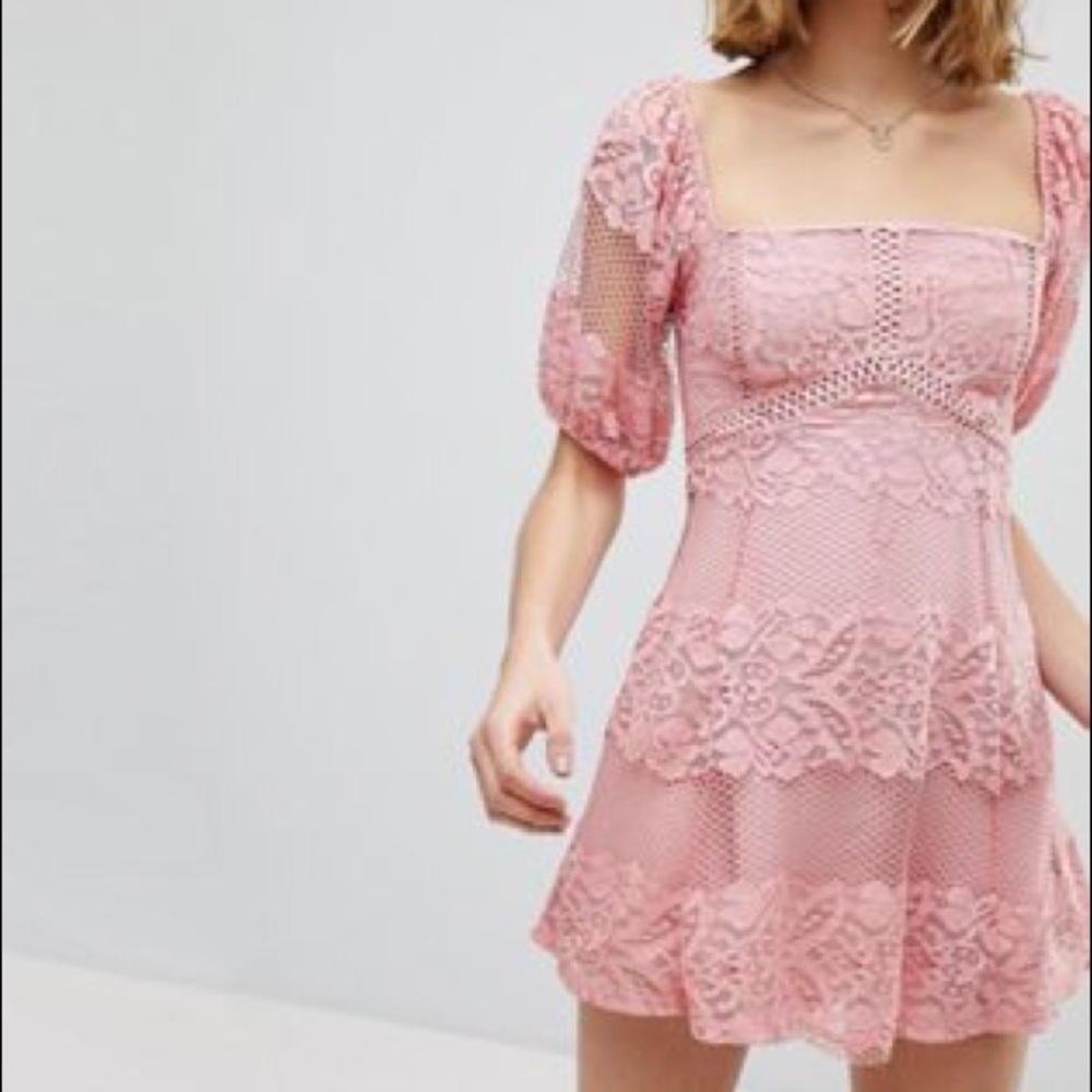 Free People Pink Lace Dress